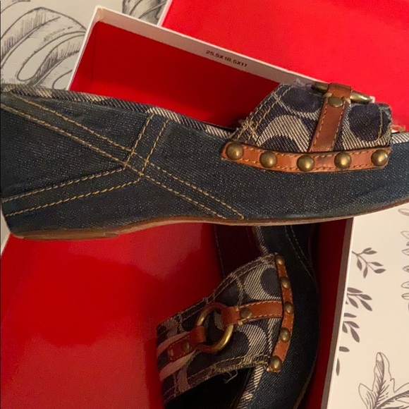 Coach denim wedges size 8 - Picture 6 of 10